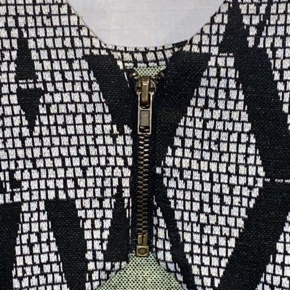 Silence & Noise Alice midi dress Ponte knit green black multicolor Print size L - Picture 13 of 15